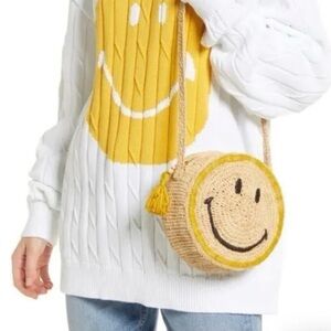 Vanessa Bruno X Smiley Tambourin Straw Purse Bag